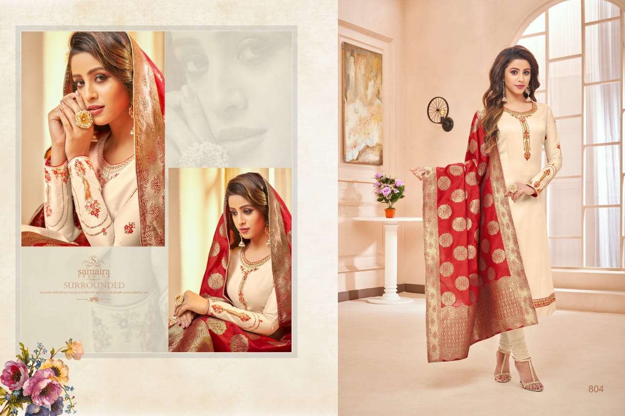 SONI KUDI VOL-2 BY SAMAIRA FASHION 801 TO 809 SERIES INDIAN TRADITIONAL WEAR COLLECTION BEAUTIFUL STYLISH FANCY COLORFUL PARTY WEAR & OCCASIONAL WEAR PURE COTTON JAM SILK WITH WORK DRESSES AT WHOLESALE PRICE