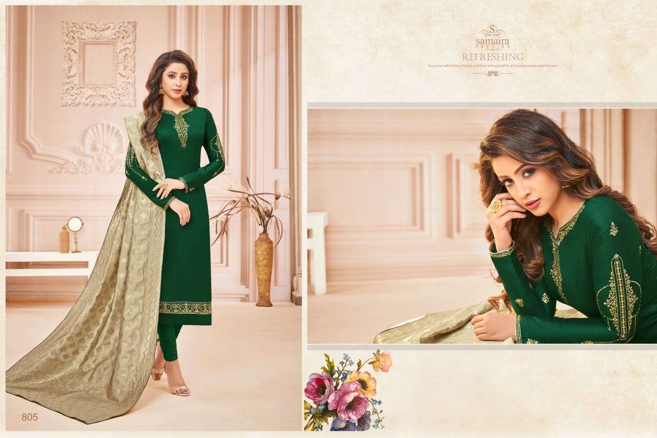 SONI KUDI VOL-2 BY SAMAIRA FASHION 801 TO 809 SERIES INDIAN TRADITIONAL WEAR COLLECTION BEAUTIFUL STYLISH FANCY COLORFUL PARTY WEAR & OCCASIONAL WEAR PURE COTTON JAM SILK WITH WORK DRESSES AT WHOLESALE PRICE