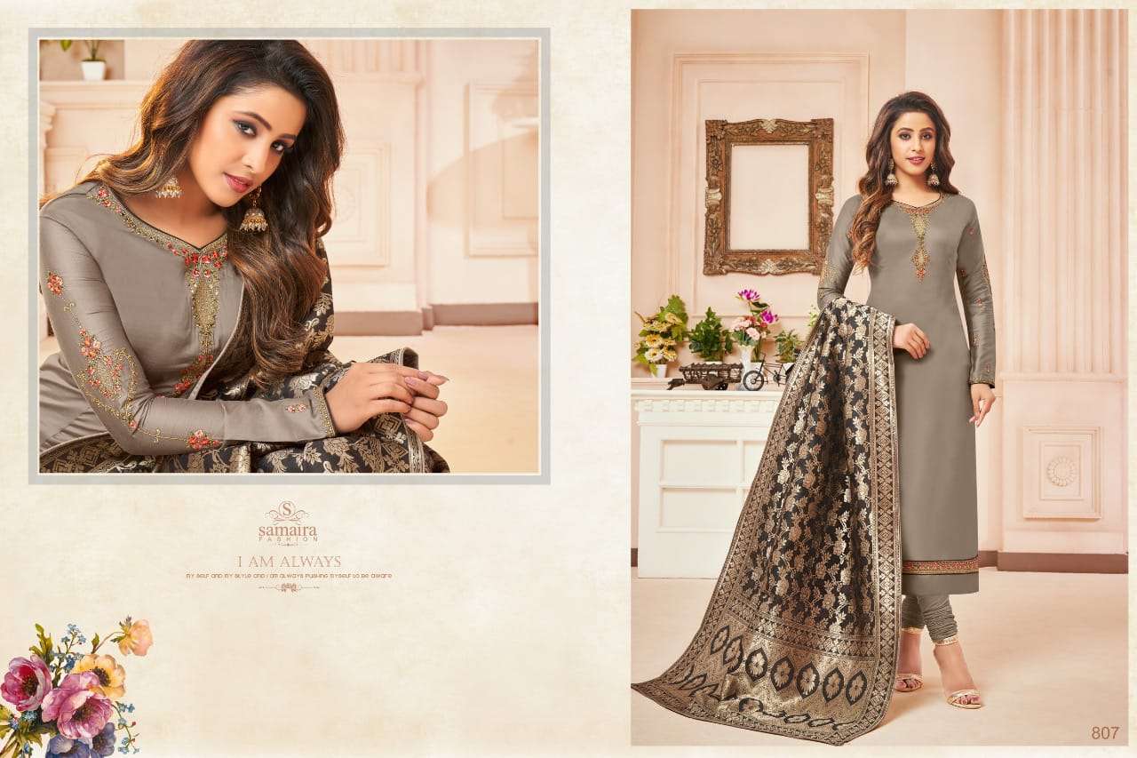 SONI KUDI VOL-2 BY SAMAIRA FASHION 801 TO 809 SERIES INDIAN TRADITIONAL WEAR COLLECTION BEAUTIFUL STYLISH FANCY COLORFUL PARTY WEAR & OCCASIONAL WEAR PURE COTTON JAM SILK WITH WORK DRESSES AT WHOLESALE PRICE