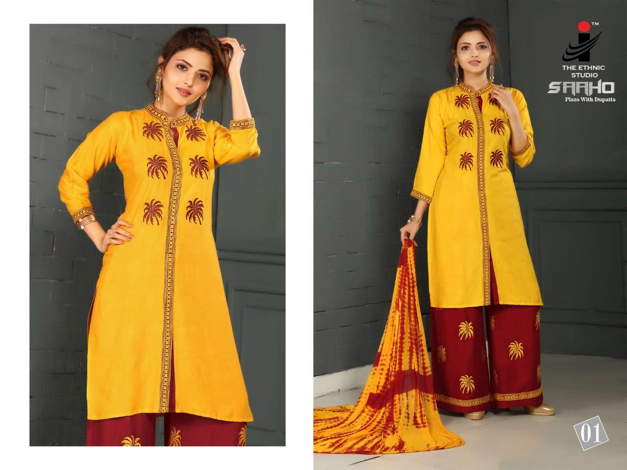 SAAHO BY THE ETHNIC STUDIO 01 TO 08 SERIES BEAUTIFUL STYLISH FANCY COLORFUL CASUAL WEAR & ETHNIC WEAR RAYON EMBROIDERY KURTIS AT WHOLESALE PRICE