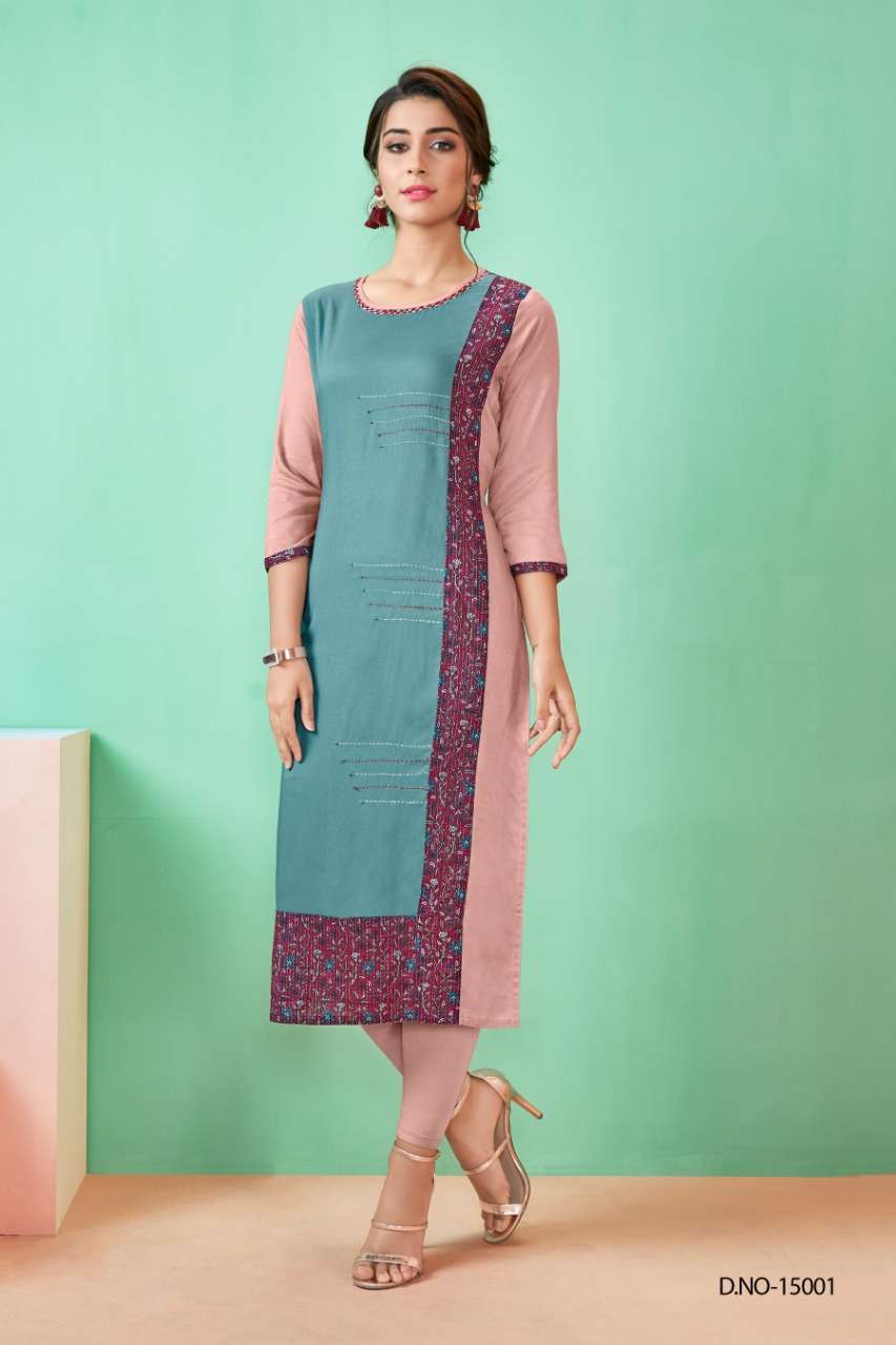 QUEEN VOL-2 BY NITARA 15001 TO 15006 SERIES BEAUTIFUL STYLISH FANCY COLORFUL CASUAL WEAR & ETHNIC WEAR RAYON PRINTED KURTIS AT WHOLESALE PRICE
