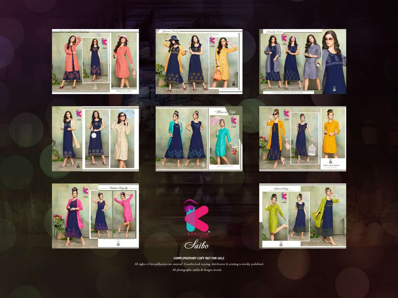 SAIBO BY KERSOM 1001 TO 1008 SERIES BEAUTIFUL STYLISH COLORFUL FANCY PARTY WEAR & ETHNIC WEAR & READY TO WEAR HEAVY RAYON KURTIS AT WHOLESALE PRICE