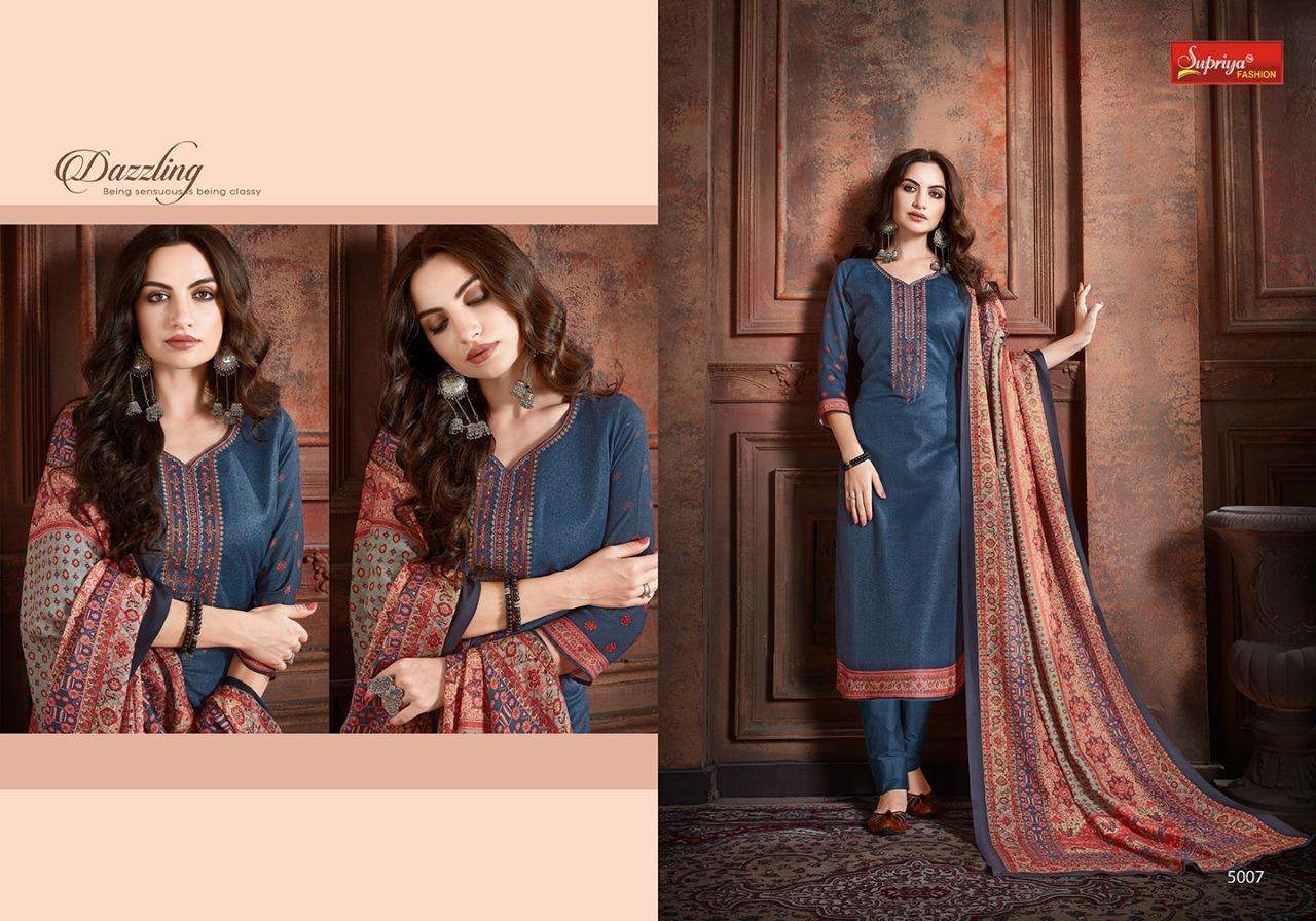 SILKINA BY SUPRIYA FASHION 5001 TO 5007 SERIES DESIGNER SUITS BEAUTIFUL STYLISH FANCY COLORFUL PARTY WEAR & OCCASIONAL WEAR PURE PASHMINA DIGITAL PRINTED WITH EMBROIDERY DRESSES AT WHOLESALE PRICE