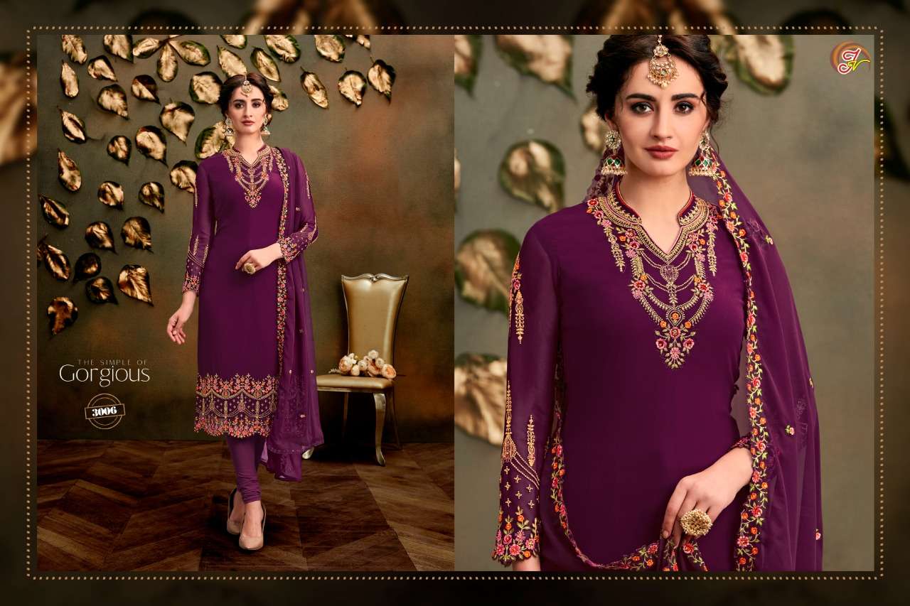 HANSHIKA BY JAY VASUDEV NX 3001 TO 3006 SERIES BEAUTIFUL SUITS STYLISH FANCY COLORFUL PARTY WEAR & ETHNIC WEAR FAUX GEORGETTE EMBROIDERED DRESSES AT WHOLESALE PRICE