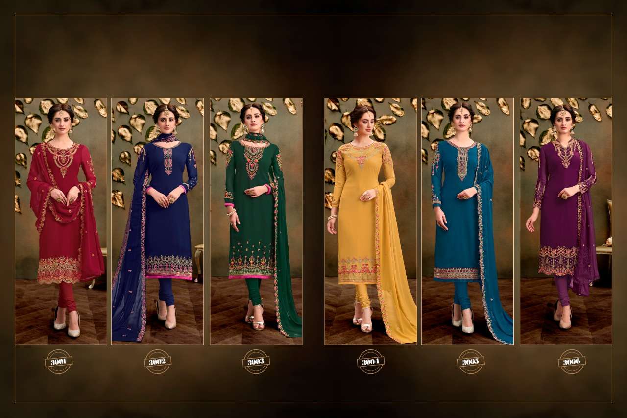 HANSHIKA BY JAY VASUDEV NX 3001 TO 3006 SERIES BEAUTIFUL SUITS STYLISH FANCY COLORFUL PARTY WEAR & ETHNIC WEAR FAUX GEORGETTE EMBROIDERED DRESSES AT WHOLESALE PRICE