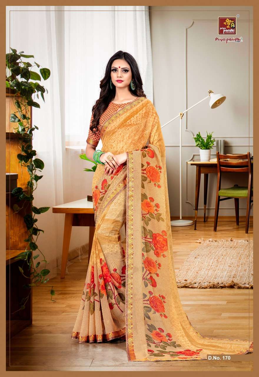 NARGIS BY PRIYA PARIDHI 159 TO 170 SERIES INDIAN TRADITIONAL WEAR COLLECTION BEAUTIFUL STYLISH FANCY COLORFUL PARTY WEAR & OCCASIONAL WEAR GEORGETTE PRINTED SAREES AT WHOLESALE PRICE