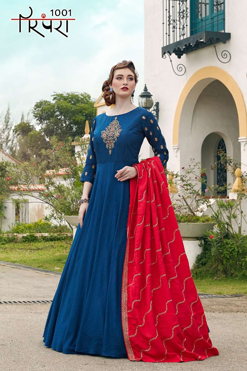 PARAMPRA VOL-1 BY PARAMPRA 1001 TO 1006 SERIES BEAUTIFUL STYLISH FANCY COLORFUL CASUAL WEAR & ETHNIC WEAR SILK/NET WITH HEAVY HANDWORK DRESSES AT WHOLESALE PRICE