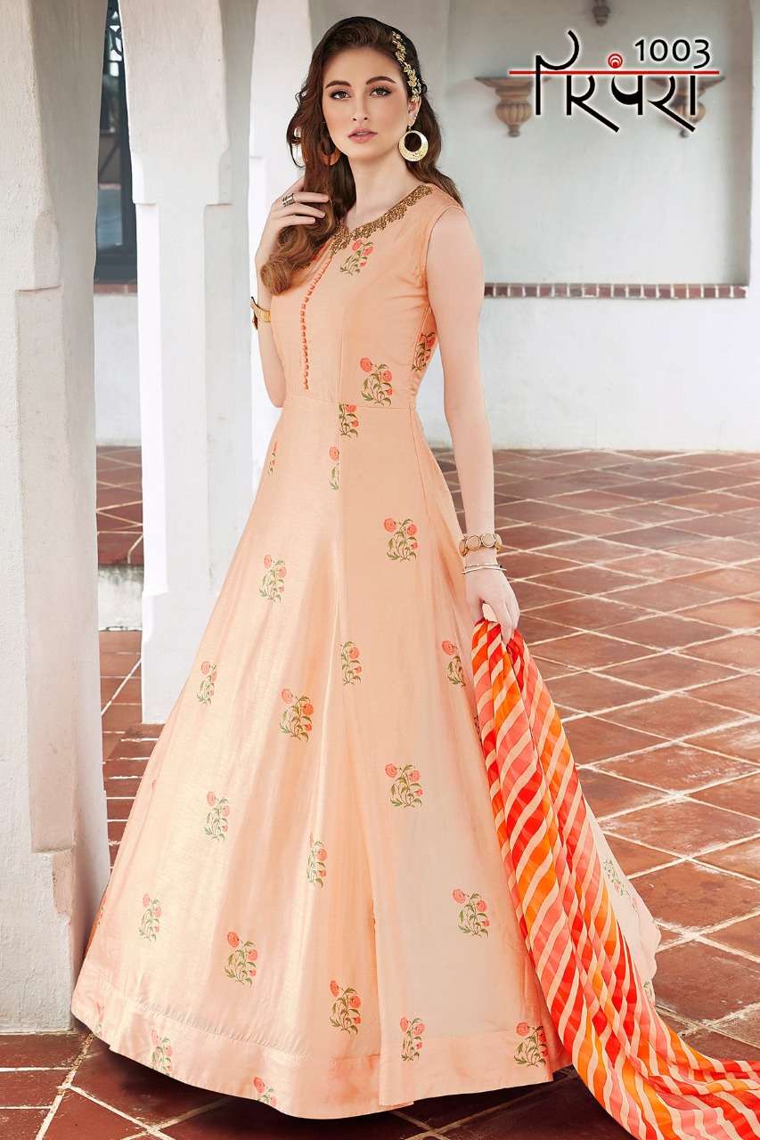PARAMPRA VOL-1 BY PARAMPRA 1001 TO 1006 SERIES BEAUTIFUL STYLISH FANCY COLORFUL CASUAL WEAR & ETHNIC WEAR SILK/NET WITH HEAVY HANDWORK DRESSES AT WHOLESALE PRICE