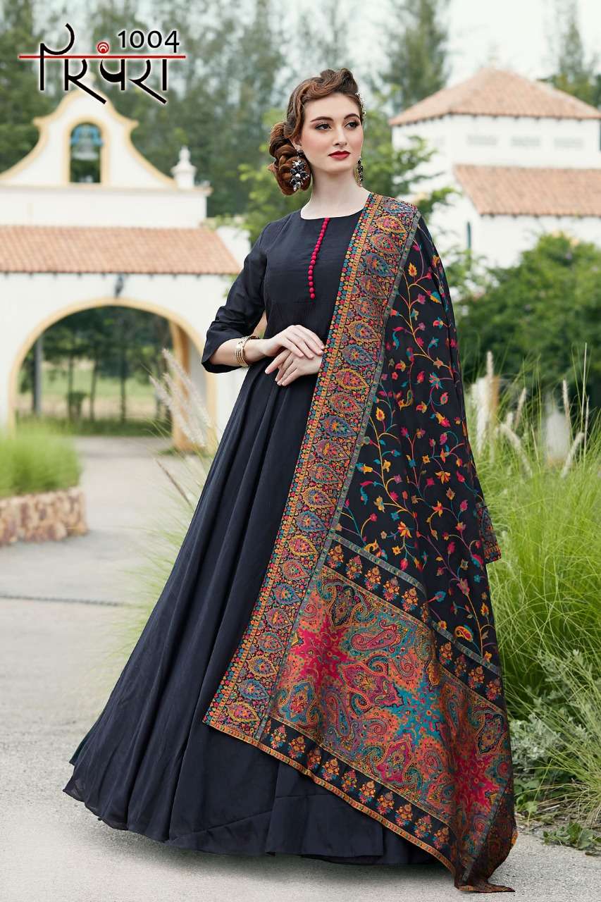 PARAMPRA VOL-1 BY PARAMPRA 1001 TO 1006 SERIES BEAUTIFUL STYLISH FANCY COLORFUL CASUAL WEAR & ETHNIC WEAR SILK/NET WITH HEAVY HANDWORK DRESSES AT WHOLESALE PRICE