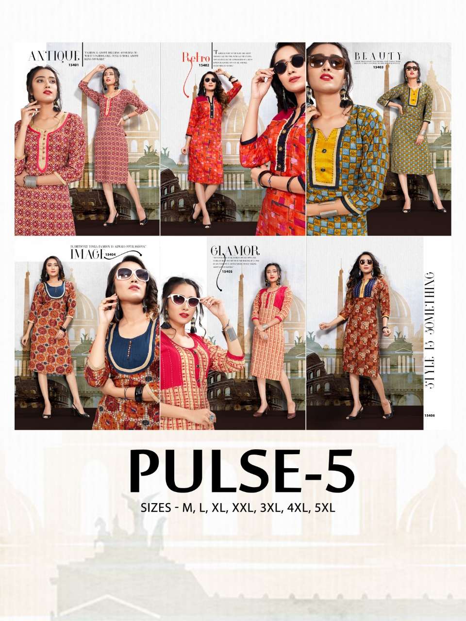PULSE VOL-5 BY HONEY 15401 TO 15406 SERIES BEAUTIFUL STYLISH FANCY COLORFUL CASUAL WEAR & ETHNIC WEAR & READY TO WEAR HEAVY RAYON 14KG PRINT KURTIS AT WHOLESALE PRICE