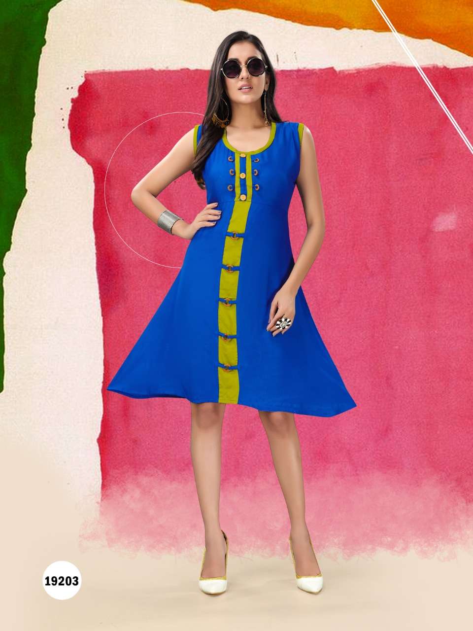 PAAVI VOL-2 BY HONEY 19201 TO 19210 SERIES BEAUTIFUL STYLISH FANCY COLORFUL CASUAL WEAR & ETHNIC WEAR & READY TO WEAR HEAVY RAYON 14KG WITH MANKA BUTTONS KURTIS AT WHOLESALE PRICE