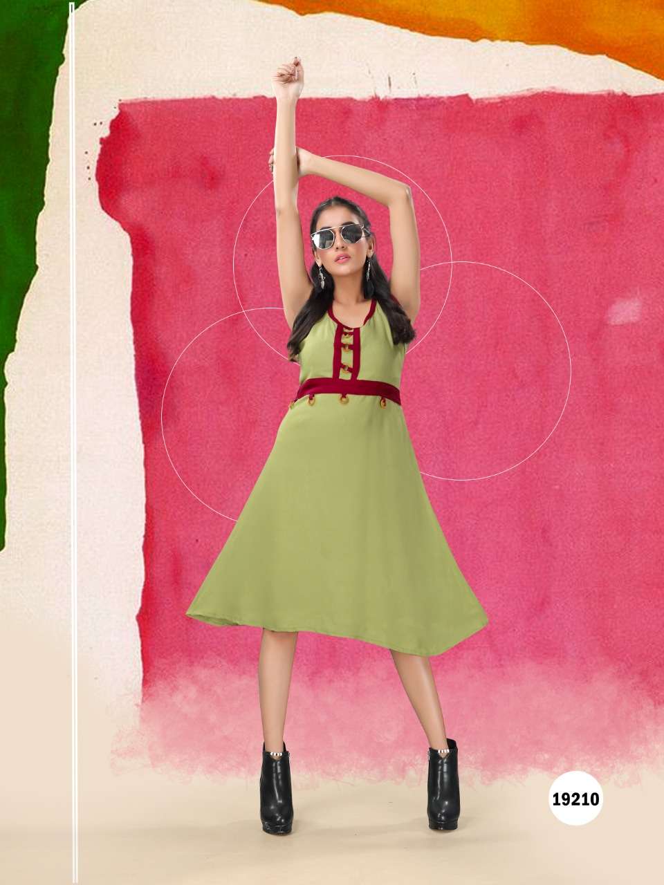 PAAVI VOL-2 BY HONEY 19201 TO 19210 SERIES BEAUTIFUL STYLISH FANCY COLORFUL CASUAL WEAR & ETHNIC WEAR & READY TO WEAR HEAVY RAYON 14KG WITH MANKA BUTTONS KURTIS AT WHOLESALE PRICE