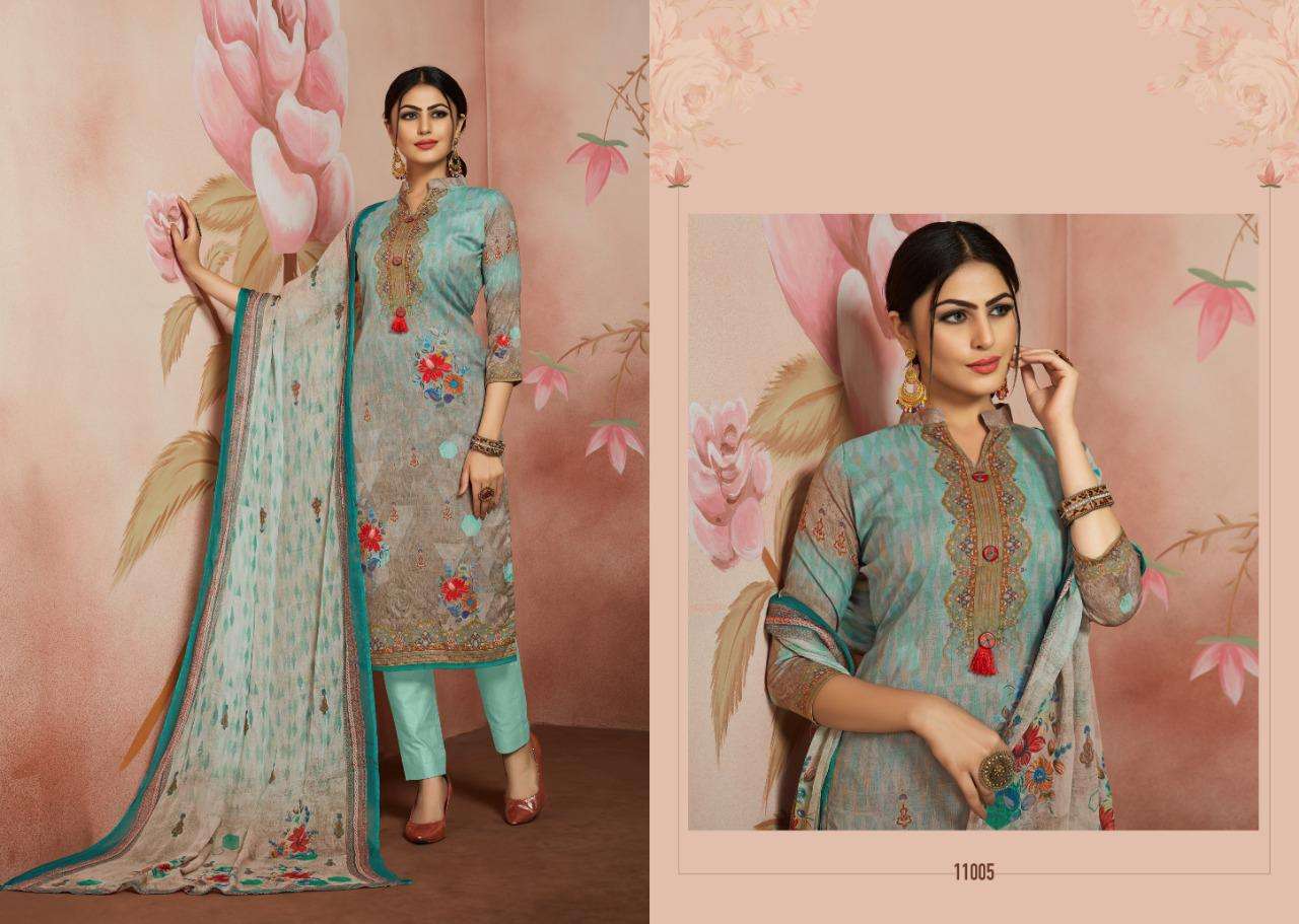 FLORAL BY AAA DESIGN STUDIO 11001 TO 11008 SERIES BEAUTIFUL WINTER COLLECTION SUITS STYLISH FANCY COLORFUL CASUAL WEAR & ETHNIC WEAR COTTON SATIN DIGITAL PRINTED DRESSES AT WHOLESALE PRICE