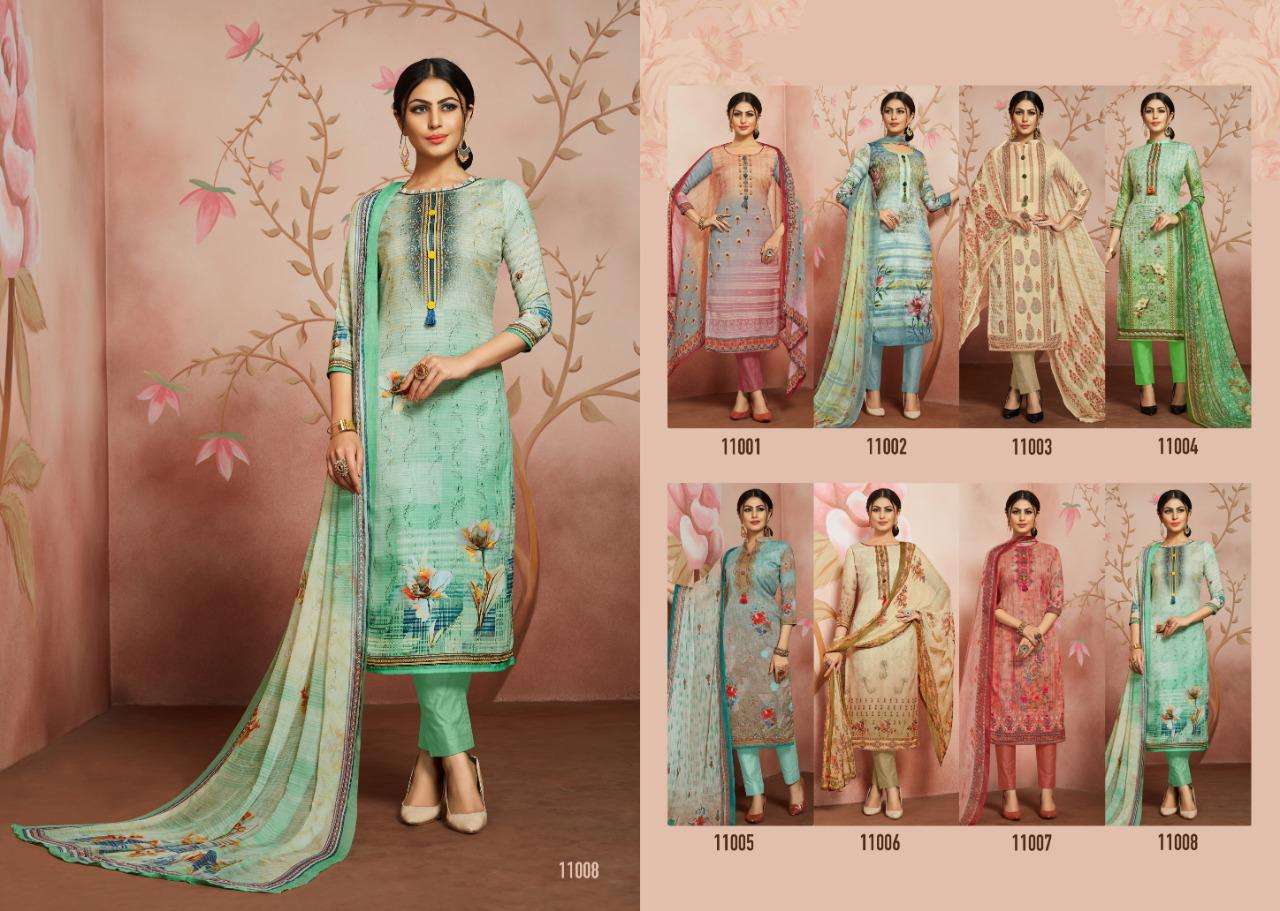 FLORAL BY AAA DESIGN STUDIO 11001 TO 11008 SERIES BEAUTIFUL WINTER COLLECTION SUITS STYLISH FANCY COLORFUL CASUAL WEAR & ETHNIC WEAR COTTON SATIN DIGITAL PRINTED DRESSES AT WHOLESALE PRICE