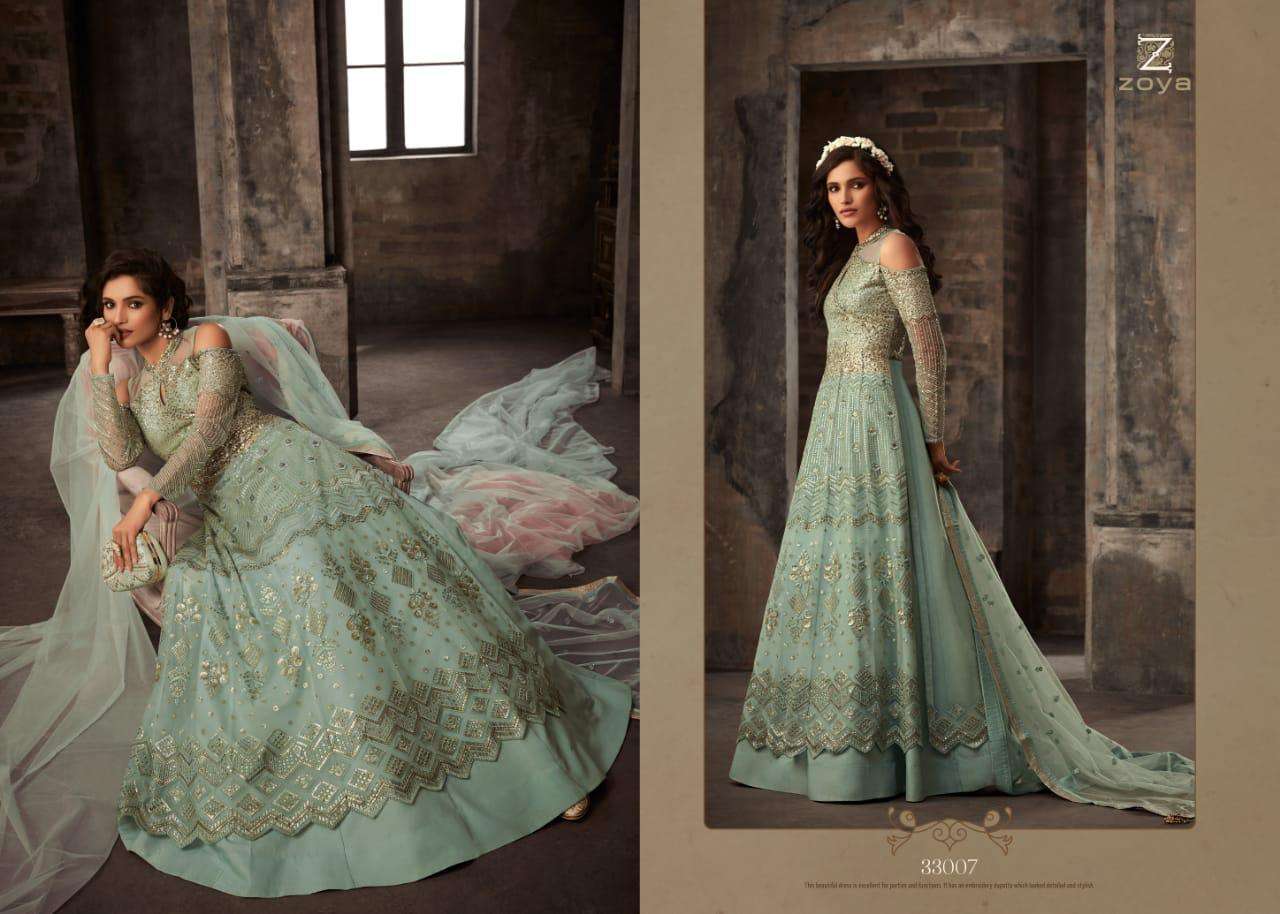 PASSION BY ZOYA 33001 TO 33007 SERIES BEAUTIFUL ANARKALI SUITS STYLISH FANCY COLORFUL PARTY WEAR & ETHNIC WEAR FANCY EMBROIDERED DRESSES AT WHOLESALE PRICE