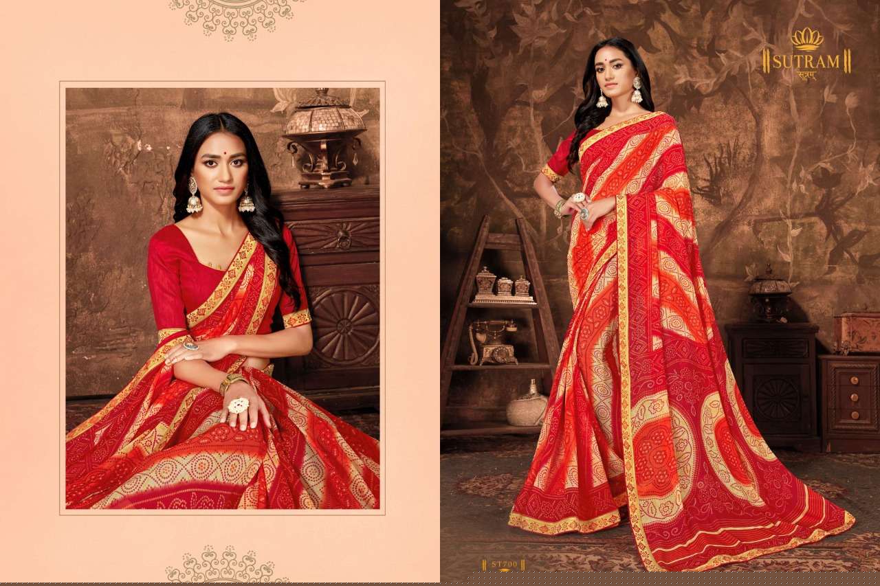 ZEEYA VOL-10 BY SUTRAM 694 TO 702 SERIES INDIAN TRADITIONAL WEAR COLLECTION BEAUTIFUL STYLISH FANCY COLORFUL PARTY WEAR & OCCASIONAL WEAR GEORGETTE PRINTED SAREES AT WHOLESALE PRICE