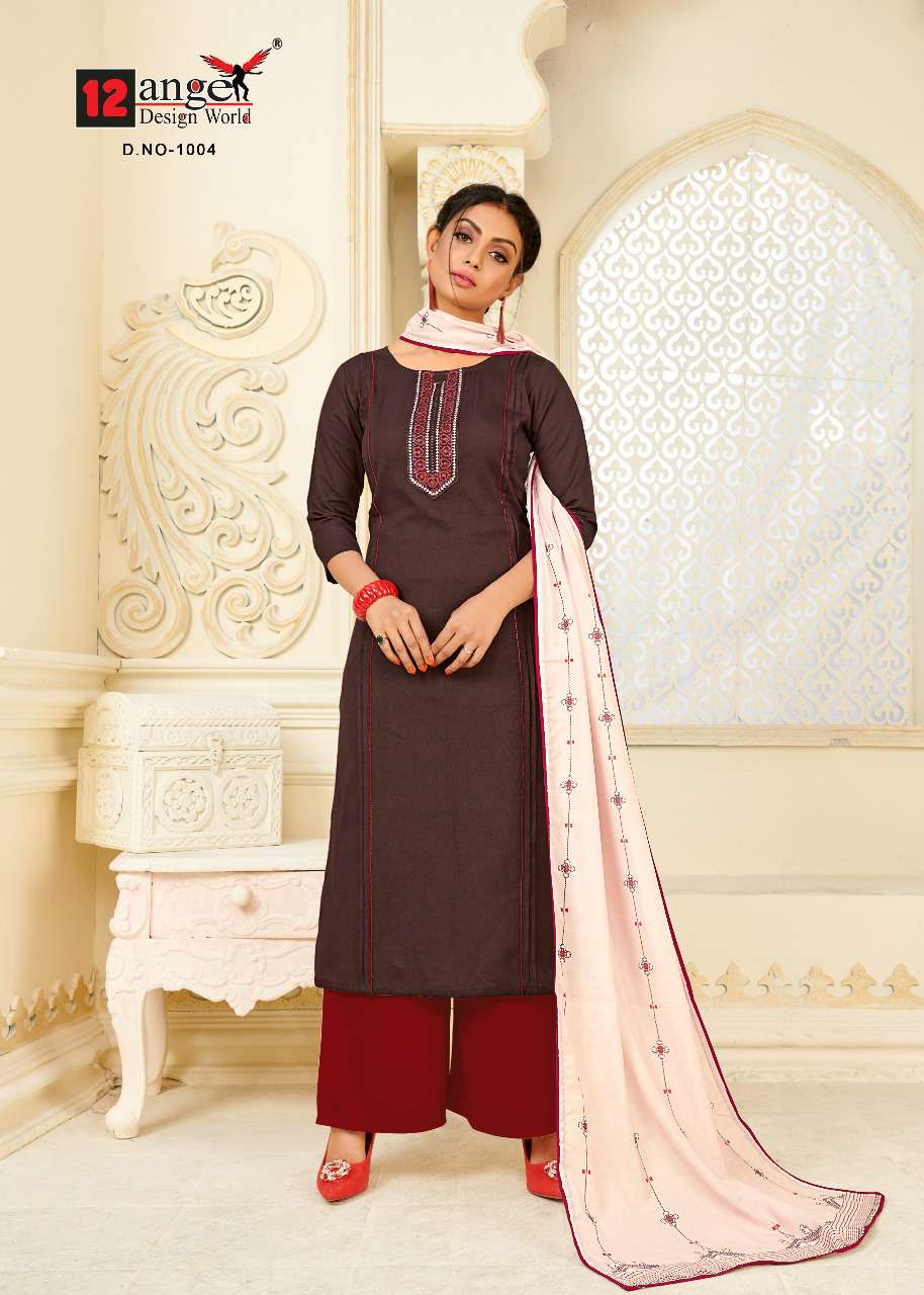 SILICON BY 12 ANGEL 1001 TO 1008 SERIES DESIGNER WEDDING COLLECTION BEAUTIFUL STYLISH FANCY COLORFUL PARTY WEAR & OCCASIONAL WEAR COTTON FLEX EMBROIDERED DRESSES AT WHOLESALE PRICE