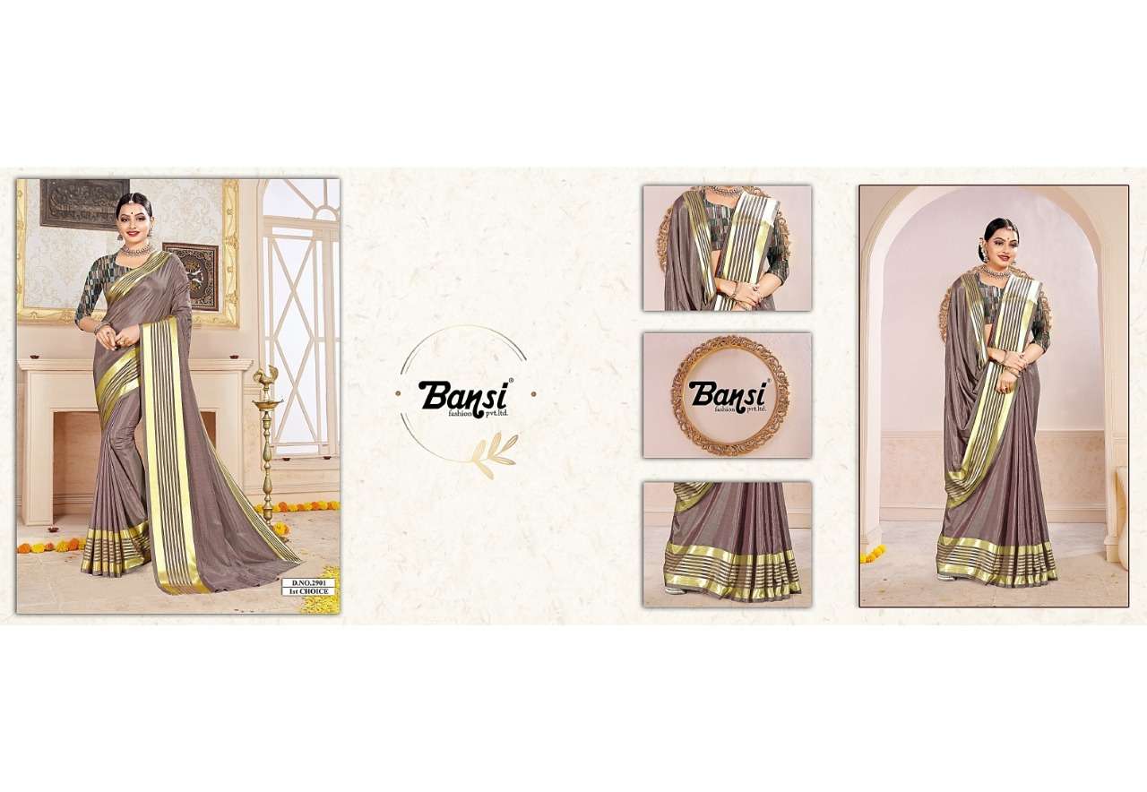 1ST CHOICE BY BANSI FASHION 2901 TO 2910 SERIES INDIAN TRADITIONAL WEAR COLLECTION BEAUTIFUL STYLISH FANCY COLORFUL PARTY WEAR & OCCASIONAL WEAR DOLA SILK WEAVING SATIN PATTA SAREES AT WHOLESALE PRICE