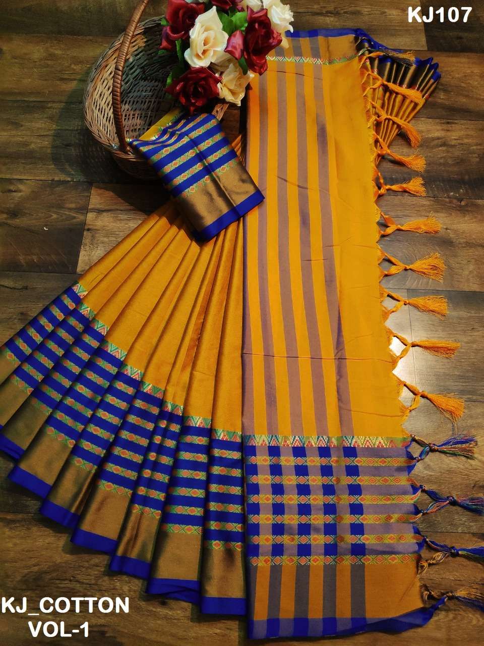 KJ COTTON VOL-1 BY KJ COTTON 01 TO 06 SERIES INDIAN TRADITIONAL WEAR COLLECTION BEAUTIFUL STYLISH FANCY COLORFUL PARTY WEAR & OCCASIONAL WEAR SOFT COTTON SILK SAREES AT WHOLESALE PRICE