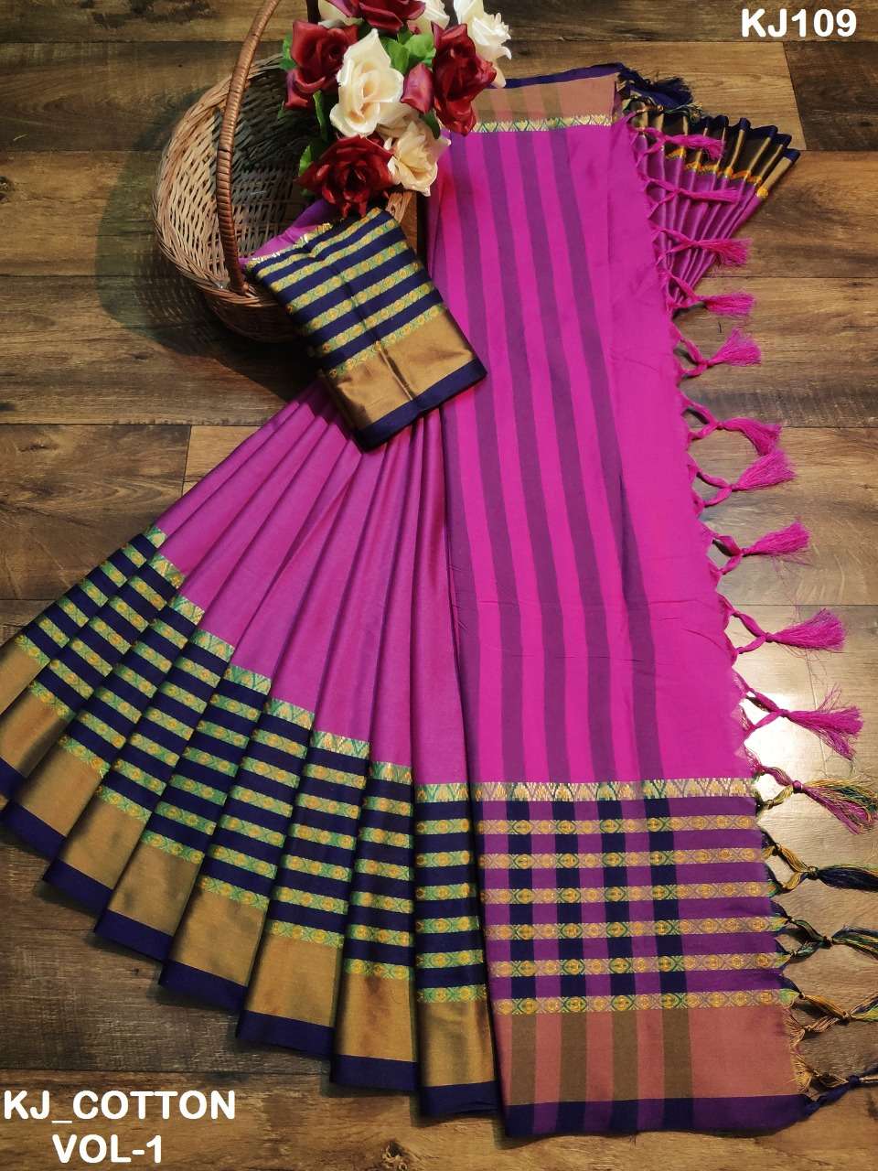 KJ COTTON VOL-1 BY KJ COTTON 01 TO 06 SERIES INDIAN TRADITIONAL WEAR COLLECTION BEAUTIFUL STYLISH FANCY COLORFUL PARTY WEAR & OCCASIONAL WEAR SOFT COTTON SILK SAREES AT WHOLESALE PRICE