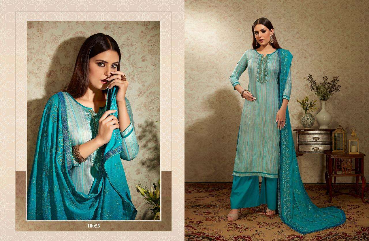 ALFAAZ BY RAMIYA 10051 TO 10058 SERIES SUITS BEAUTIFUL STYLISH FANCY COLORFUL DESIGNER PARTY WEAR & ETHNIC WEAR COTTON SATIN EMBROIDERY DRESSES AT WHOLESALE PRICE
