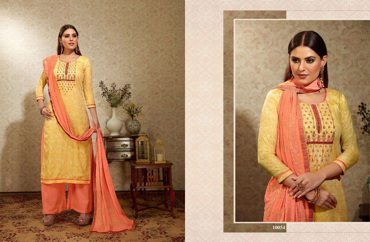 ALFAAZ BY RAMIYA 10051 TO 10058 SERIES SUITS BEAUTIFUL STYLISH FANCY COLORFUL DESIGNER PARTY WEAR & ETHNIC WEAR COTTON SATIN EMBROIDERY DRESSES AT WHOLESALE PRICE