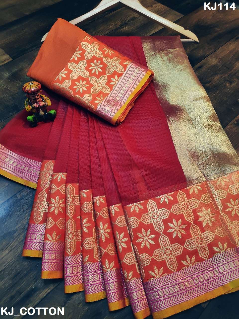 KJ COTTON VOL-3 BY KJ COTTON 113 TO 120 SERIES INDIAN TRADITIONAL WEAR COLLECTION BEAUTIFUL STYLISH FANCY COLORFUL PARTY WEAR & OCCASIONAL WEAR SUPERIYA SOFT KOTA SAREES AT WHOLESALE PRICE