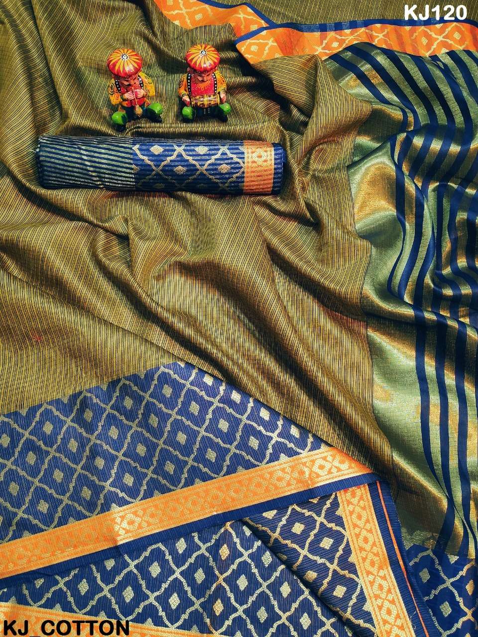 KJ COTTON VOL-3 BY KJ COTTON 113 TO 120 SERIES INDIAN TRADITIONAL WEAR COLLECTION BEAUTIFUL STYLISH FANCY COLORFUL PARTY WEAR & OCCASIONAL WEAR SUPERIYA SOFT KOTA SAREES AT WHOLESALE PRICE
