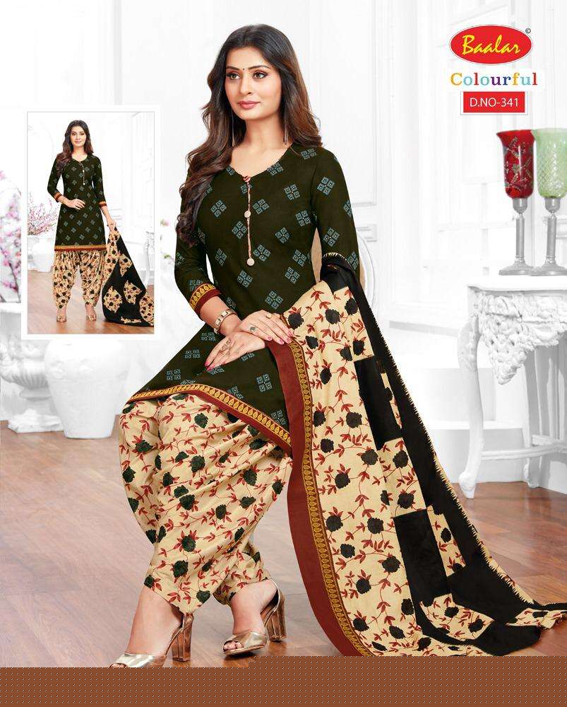 COLOURFUL VOL-3 BY BAALA FASHION 333 TO 353 SERIES DESIGNER PATIYALA SUITS BEAUTIFUL FANCY COLORFUL STYLISH PARTY WEAR & ETHNIC WEAR PURE COTTON PRINTED DRESSES AT WHOLESALE PRICE