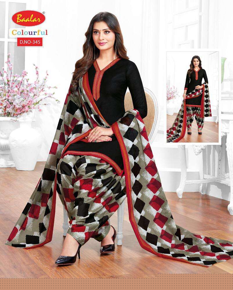 COLOURFUL VOL-3 BY BAALA FASHION 333 TO 353 SERIES DESIGNER PATIYALA SUITS BEAUTIFUL FANCY COLORFUL STYLISH PARTY WEAR & ETHNIC WEAR PURE COTTON PRINTED DRESSES AT WHOLESALE PRICE