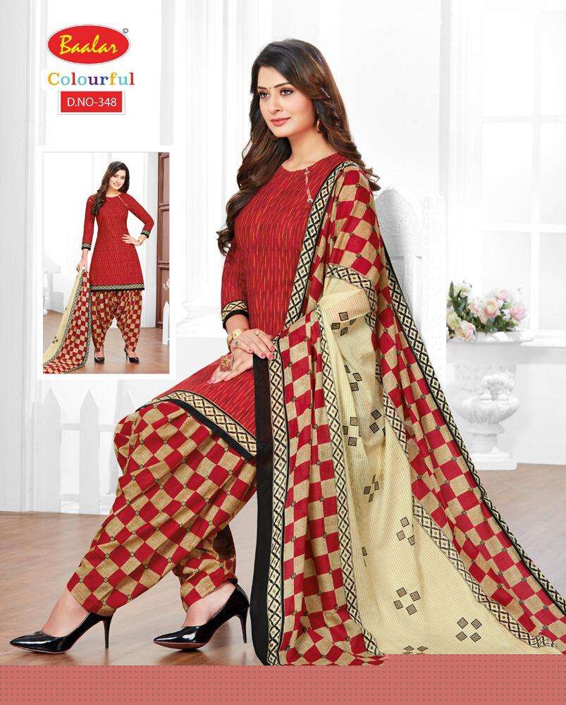 COLOURFUL VOL-3 BY BAALA FASHION 333 TO 353 SERIES DESIGNER PATIYALA SUITS BEAUTIFUL FANCY COLORFUL STYLISH PARTY WEAR & ETHNIC WEAR PURE COTTON PRINTED DRESSES AT WHOLESALE PRICE