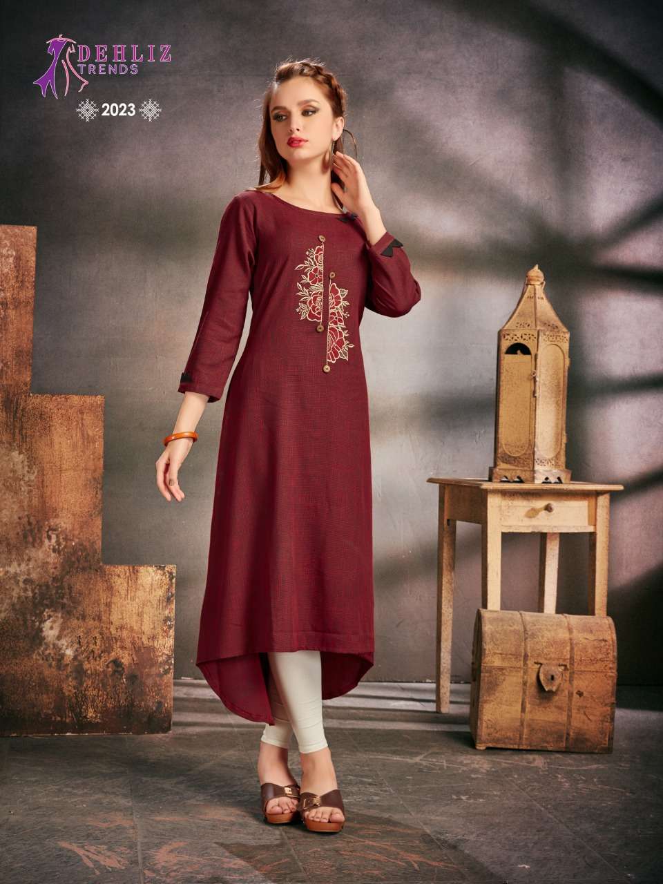 RUNG BY DEHLIZ TRENDZ 2023 TO 2028 SERIES STYLISH FANCY BEAUTIFUL COLORFUL CASUAL WEAR & ETHNIC WEAR RAYON EMBROIDERY KURTIS AT WHOLESALE PRICE