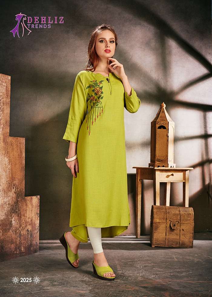 RUNG BY DEHLIZ TRENDZ 2023 TO 2028 SERIES STYLISH FANCY BEAUTIFUL COLORFUL CASUAL WEAR & ETHNIC WEAR RAYON EMBROIDERY KURTIS AT WHOLESALE PRICE