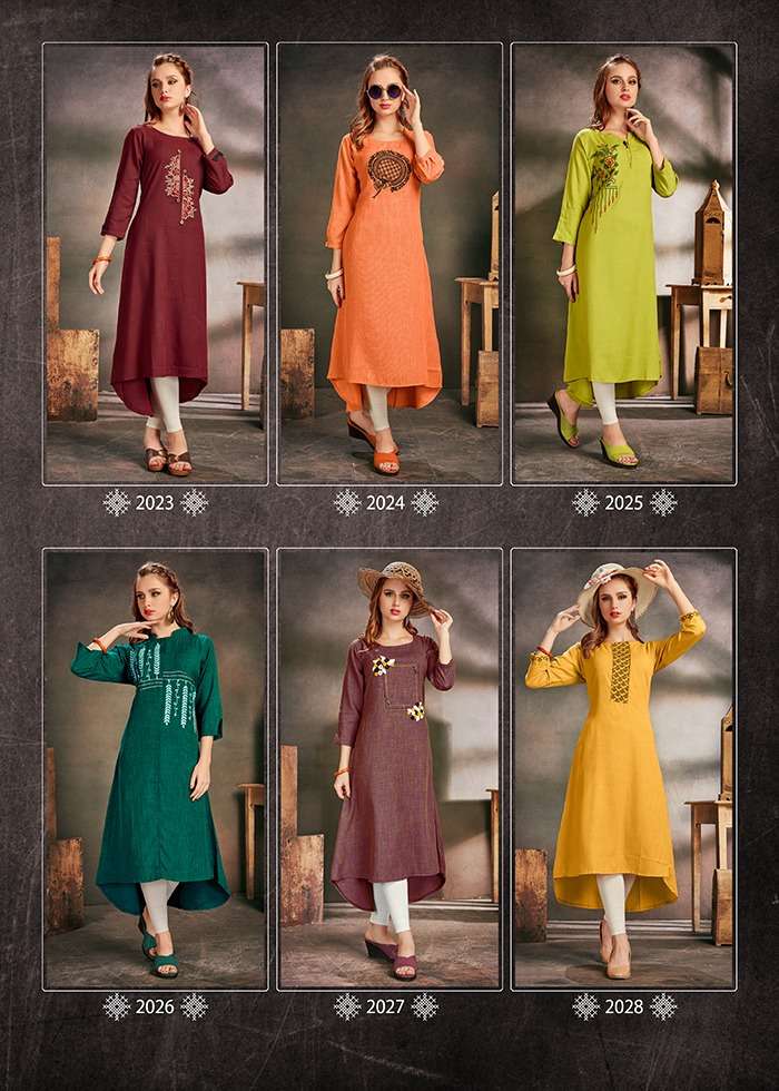 RUNG BY DEHLIZ TRENDZ 2023 TO 2028 SERIES STYLISH FANCY BEAUTIFUL COLORFUL CASUAL WEAR & ETHNIC WEAR RAYON EMBROIDERY KURTIS AT WHOLESALE PRICE