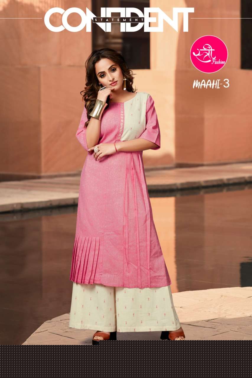 MAAHI BY STREE FASHION 01 TO 06 SERIES STYLISH FANCY BEAUTIFUL COLORFUL CASUAL WEAR & ETHNIC WEAR COTTON HANDLOOM WEAVING PRINTED KURTIS AT WHOLESALE PRICE