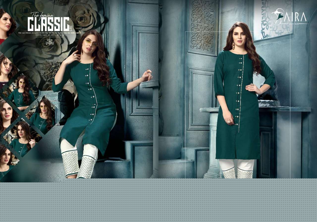 SAIRA VOL-4 BY SAIRA FASHION 4001 TO 4006 SERIES STYLISH FANCY BEAUTIFUL COLORFUL CASUAL WEAR & ETHNIC WEAR RUBBY COTTON KURTIS WITH BOTTOM AT WHOLESALE PRICE