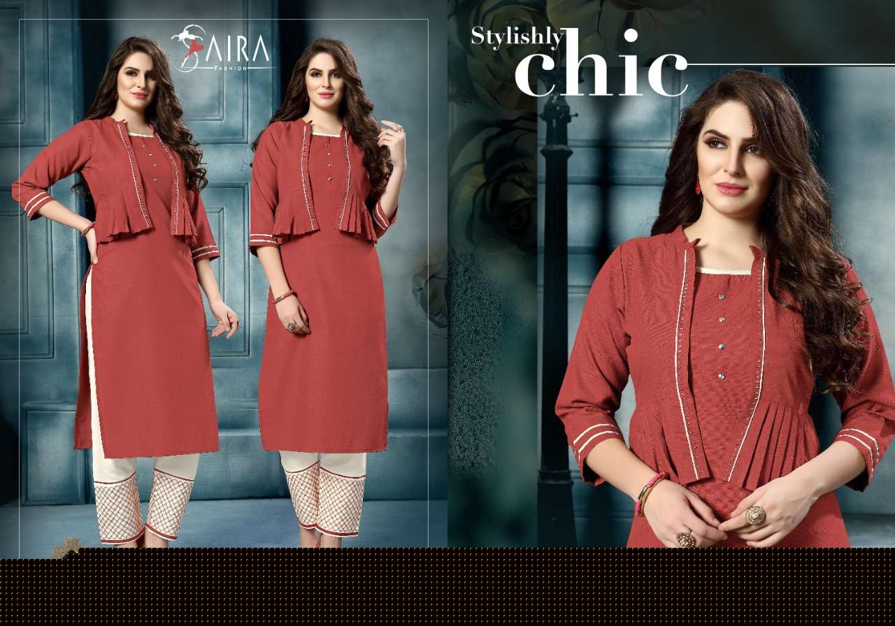 SAIRA VOL-4 BY SAIRA FASHION 4001 TO 4006 SERIES STYLISH FANCY BEAUTIFUL COLORFUL CASUAL WEAR & ETHNIC WEAR RUBBY COTTON KURTIS WITH BOTTOM AT WHOLESALE PRICE