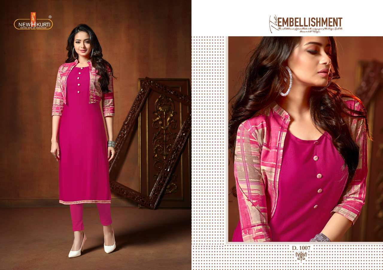 RUMANI BY NEHA FASHION 1001 TO 1007 SERIES STYLISH FANCY BEAUTIFUL COLORFUL CASUAL WEAR & ETHNIC WEAR RAYON WITH EMBROIDERY KURTIS AT WHOLESALE PRICE