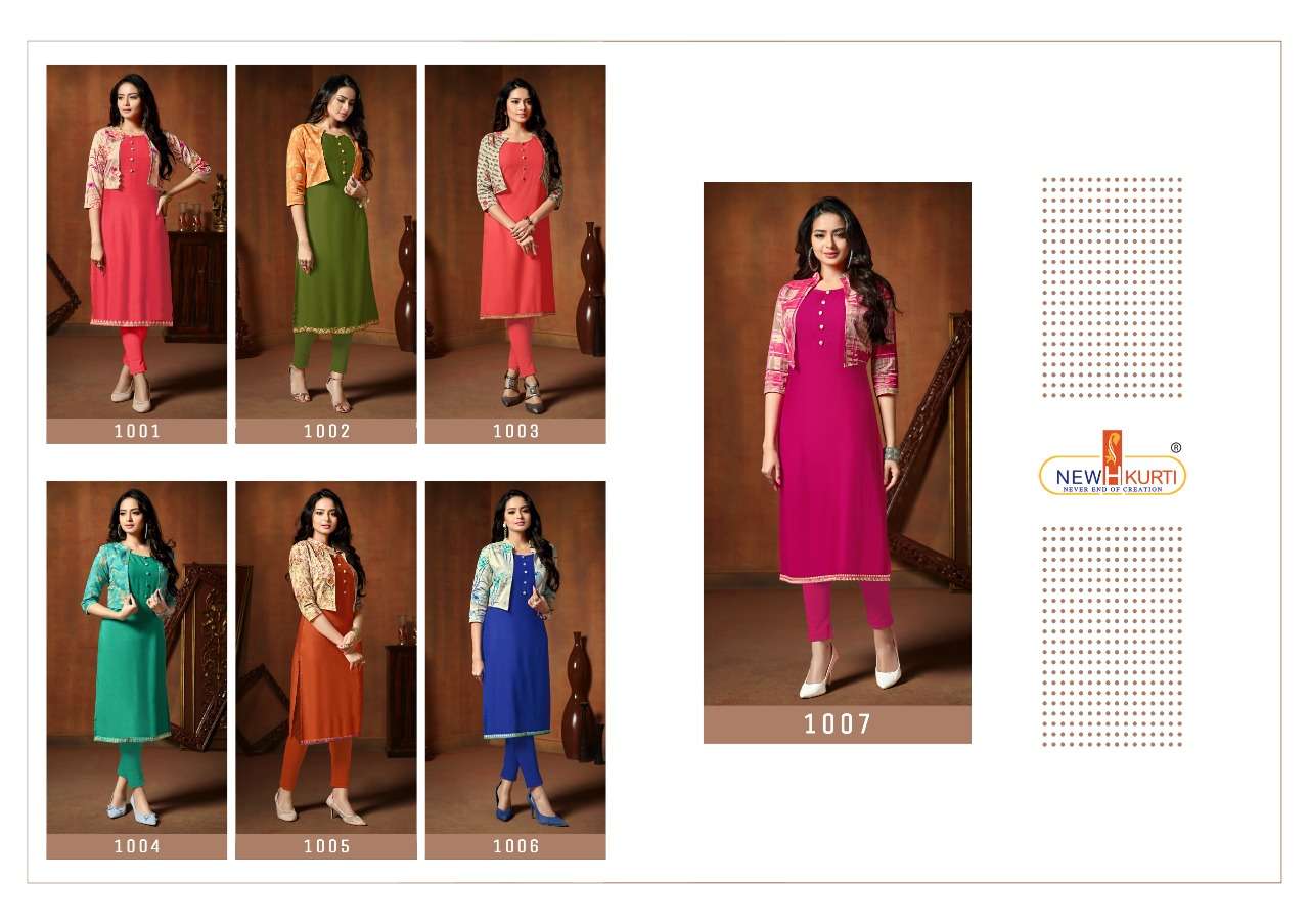 RUMANI BY NEHA FASHION 1001 TO 1007 SERIES STYLISH FANCY BEAUTIFUL COLORFUL CASUAL WEAR & ETHNIC WEAR RAYON WITH EMBROIDERY KURTIS AT WHOLESALE PRICE