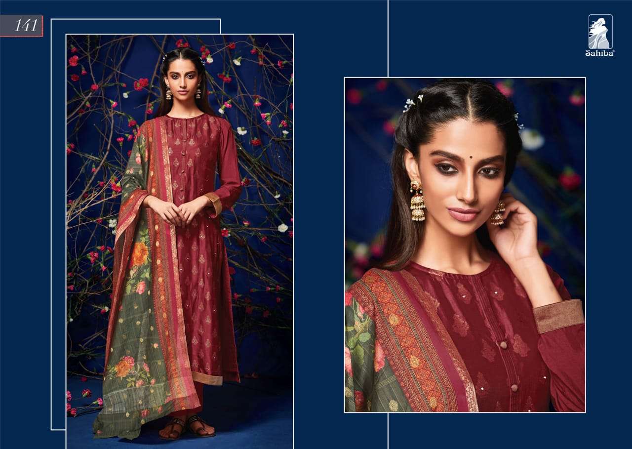 MAGNUS BY SAHIBA FABRICS BEAUTIFUL SUITS STYLISH BEAUTIFUL COLOURFUL PRINTED & EMBROIDERED PARTY WEAR & OCCASIONAL WEAR PURE SILK WITH HANDWORK DRESSES AT WHOLESALE PRICE