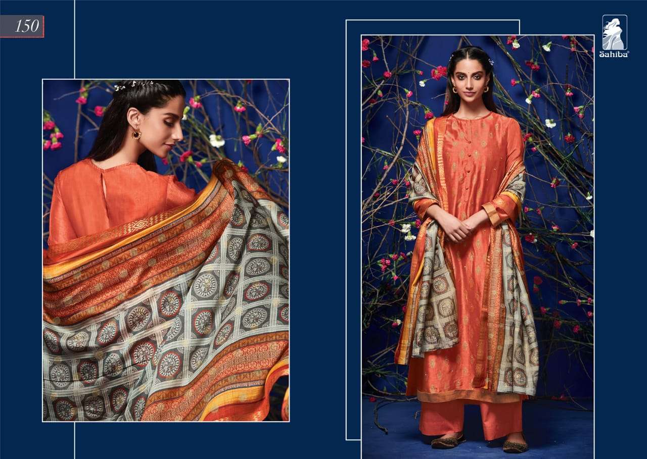 MAGNUS BY SAHIBA FABRICS BEAUTIFUL SUITS STYLISH BEAUTIFUL COLOURFUL PRINTED & EMBROIDERED PARTY WEAR & OCCASIONAL WEAR PURE SILK WITH HANDWORK DRESSES AT WHOLESALE PRICE
