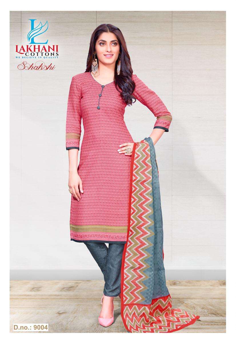 SAKSHI VOL-9 BY LAKHANI COTTON 9001 TO 9012 SERIES DESIGNER FESTIVE SUITS COLLECTION BEAUTIFUL STYLISH FANCY COLORFUL PARTY WEAR & OCCASIONAL WEAR COTTON PRINTED DRESSES AT WHOLESALE PRICE