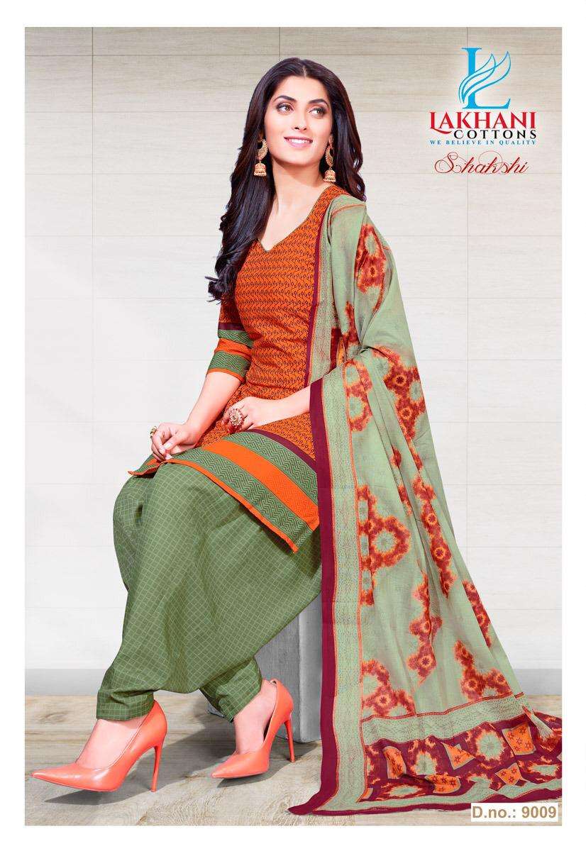 SAKSHI VOL-9 BY LAKHANI COTTON 9001 TO 9012 SERIES DESIGNER FESTIVE SUITS COLLECTION BEAUTIFUL STYLISH FANCY COLORFUL PARTY WEAR & OCCASIONAL WEAR COTTON PRINTED DRESSES AT WHOLESALE PRICE