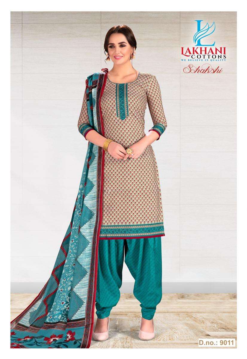 SAKSHI VOL-9 BY LAKHANI COTTON 9001 TO 9012 SERIES DESIGNER FESTIVE SUITS COLLECTION BEAUTIFUL STYLISH FANCY COLORFUL PARTY WEAR & OCCASIONAL WEAR COTTON PRINTED DRESSES AT WHOLESALE PRICE