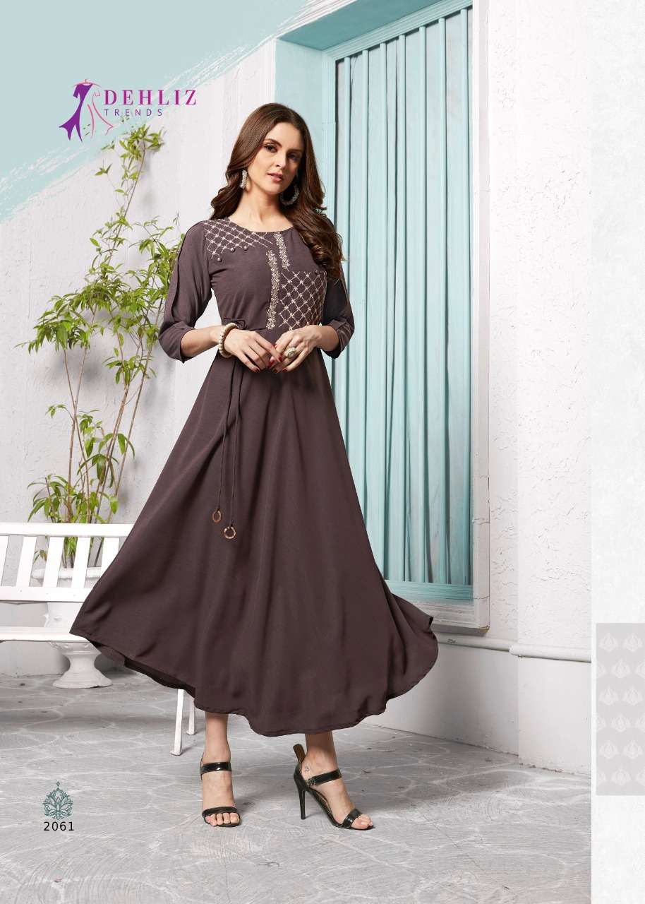 LICHI BY DEHLIZ TRENDZ 2060 TO 2064 SERIES BEAUTIFUL COLORFUL STYLISH FANCY CASUAL WEAR & ETHNIC WEAR & READY TO WEAR HEAVY IMPORTED SLUB DYED KURTIS AT WHOLESALE PRICE