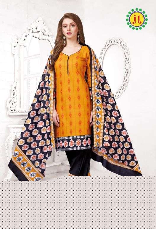 DUM DUM VOL-58 BY JT 58001 TO 58012 SERIES DESIGNER FESTIVE SUITS COLLECTION BEAUTIFUL STYLISH FANCY COLORFUL PARTY WEAR & OCCASIONAL WEAR COTTON PRINTED DRESSES AT WHOLESALE PRICE