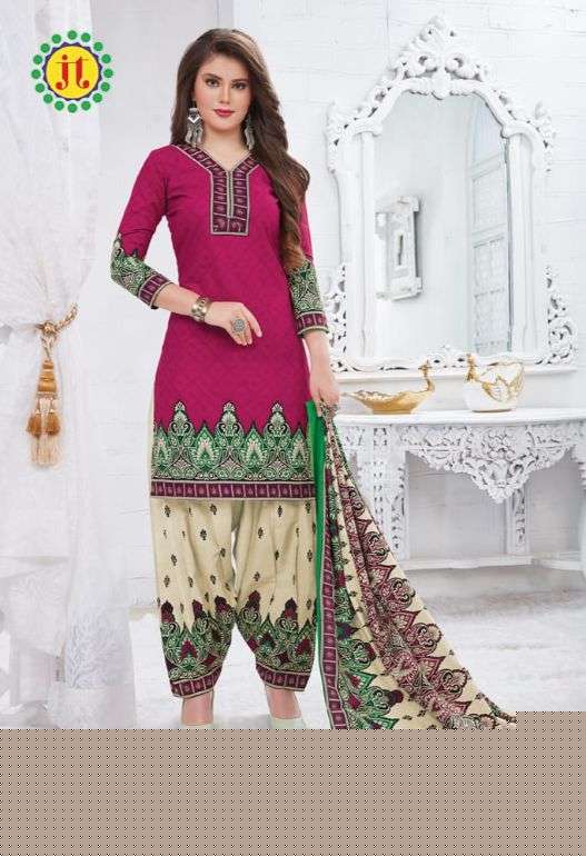 DUM DUM VOL-58 BY JT 58001 TO 58012 SERIES DESIGNER FESTIVE SUITS COLLECTION BEAUTIFUL STYLISH FANCY COLORFUL PARTY WEAR & OCCASIONAL WEAR COTTON PRINTED DRESSES AT WHOLESALE PRICE