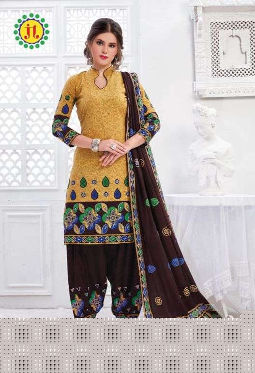 DUM DUM VOL-58 BY JT 58001 TO 58012 SERIES DESIGNER FESTIVE SUITS COLLECTION BEAUTIFUL STYLISH FANCY COLORFUL PARTY WEAR & OCCASIONAL WEAR COTTON PRINTED DRESSES AT WHOLESALE PRICE