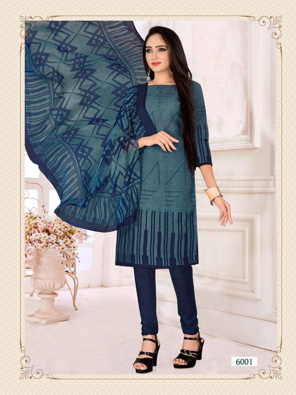 RIDHAM COTTON VOL-6 BY RISHABH NX 6001 TO 6016 SERIES DESIGNER FESTIVE SUITS COLLECTION BEAUTIFUL STYLISH FANCY COLORFUL PARTY WEAR & OCCASIONAL WEAR COTTON PRINTED DRESSES AT WHOLESALE PRICE