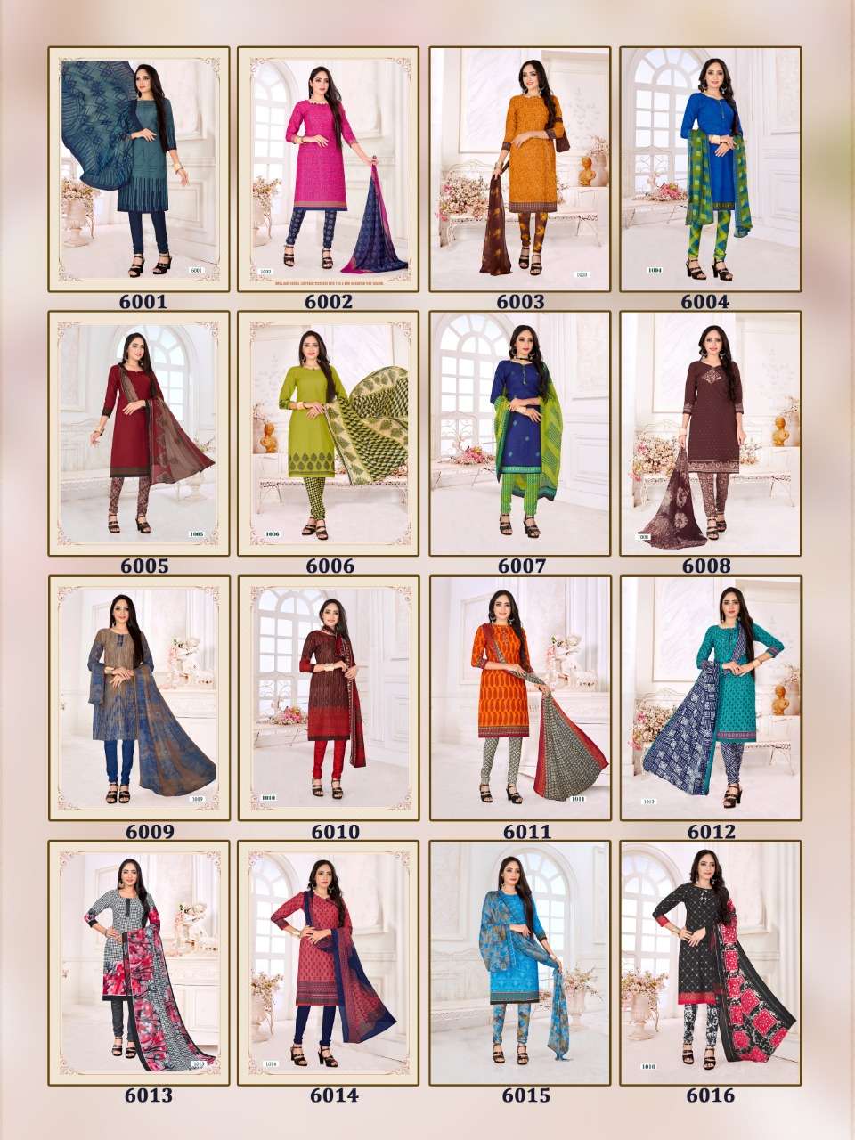 RIDHAM COTTON VOL-6 BY RISHABH NX 6001 TO 6016 SERIES DESIGNER FESTIVE SUITS COLLECTION BEAUTIFUL STYLISH FANCY COLORFUL PARTY WEAR & OCCASIONAL WEAR COTTON PRINTED DRESSES AT WHOLESALE PRICE